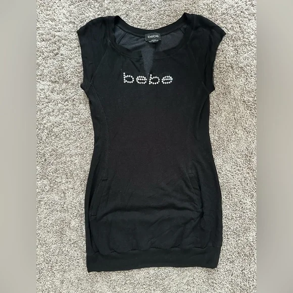 bebe Tops Bebe Short Sleeve Shirt With Swarovski Crystals